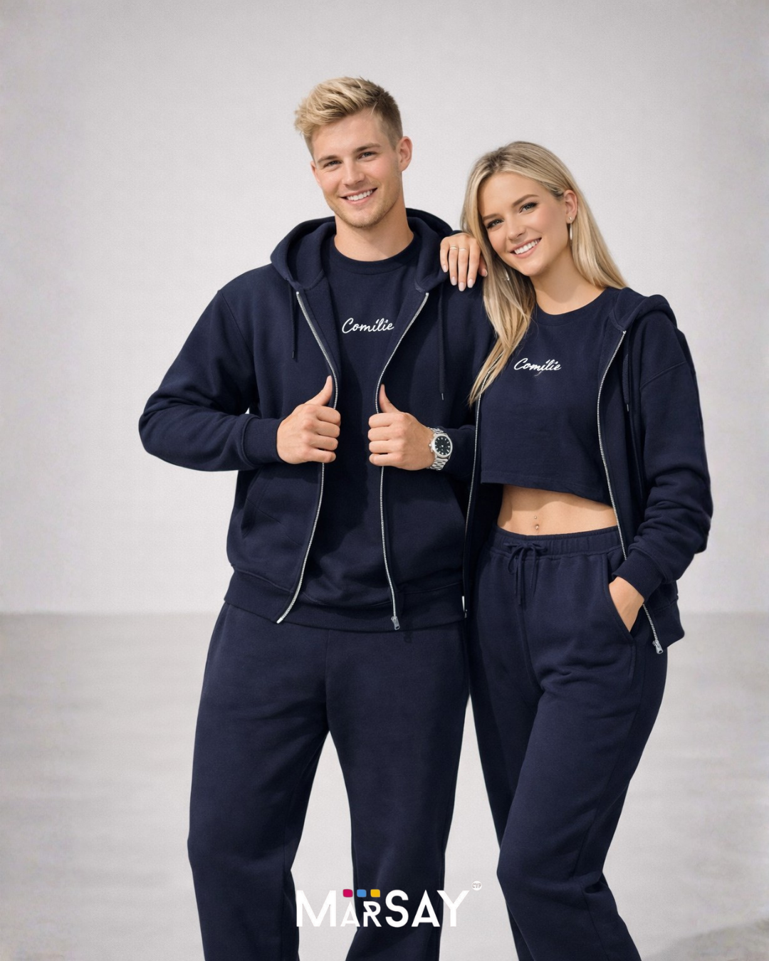 UNİSEX CALMA EŞOFMAN TAKIMI Lacivert